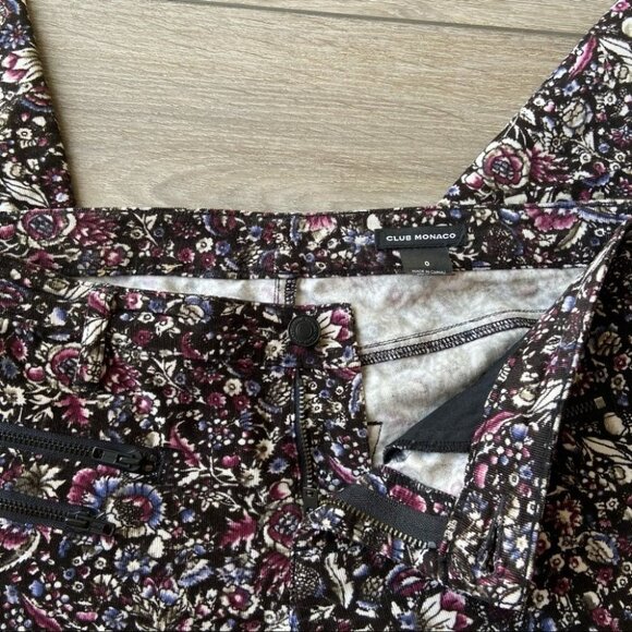 Club Monaco Floral Corduroy Skinny Jeans - Picture 9 of 11